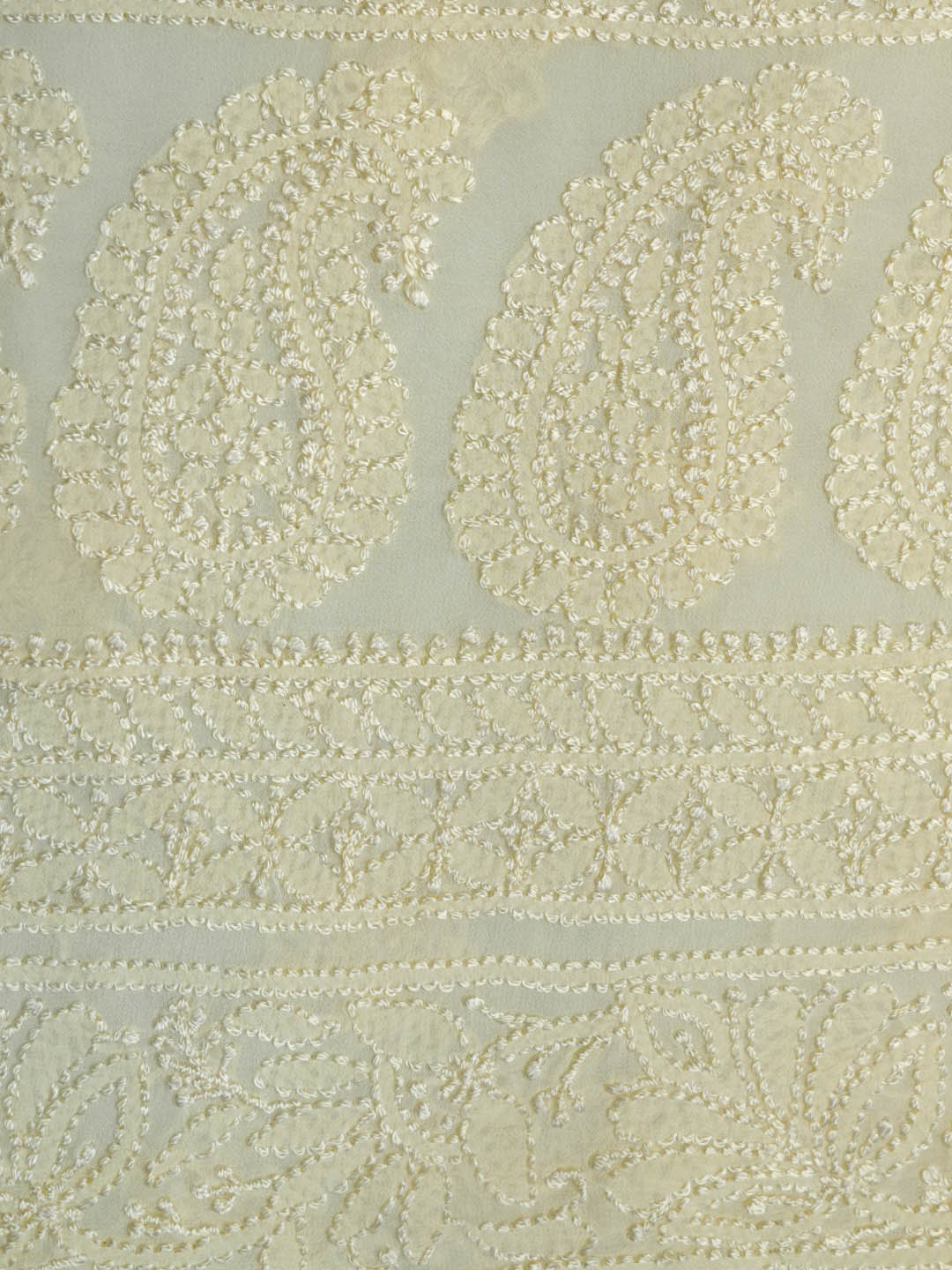 Women Hand Embroidered Chikankari Viscose Georgette Kurta Fabric PC4122-LEMON