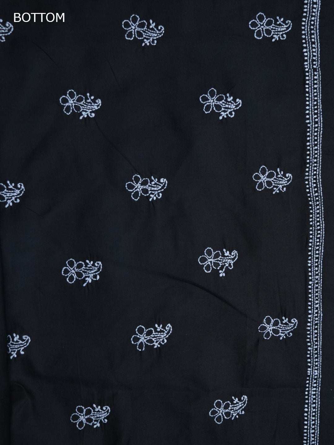 Women Hand Embroidered Chikankari Cotton Dressmaterial PCSCU00104FS-BLACK