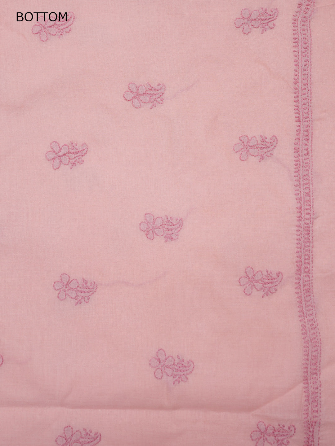 Women Hand Embroidered Chikankari Cotton Dressmaterial PCSCU00406FS-Peach