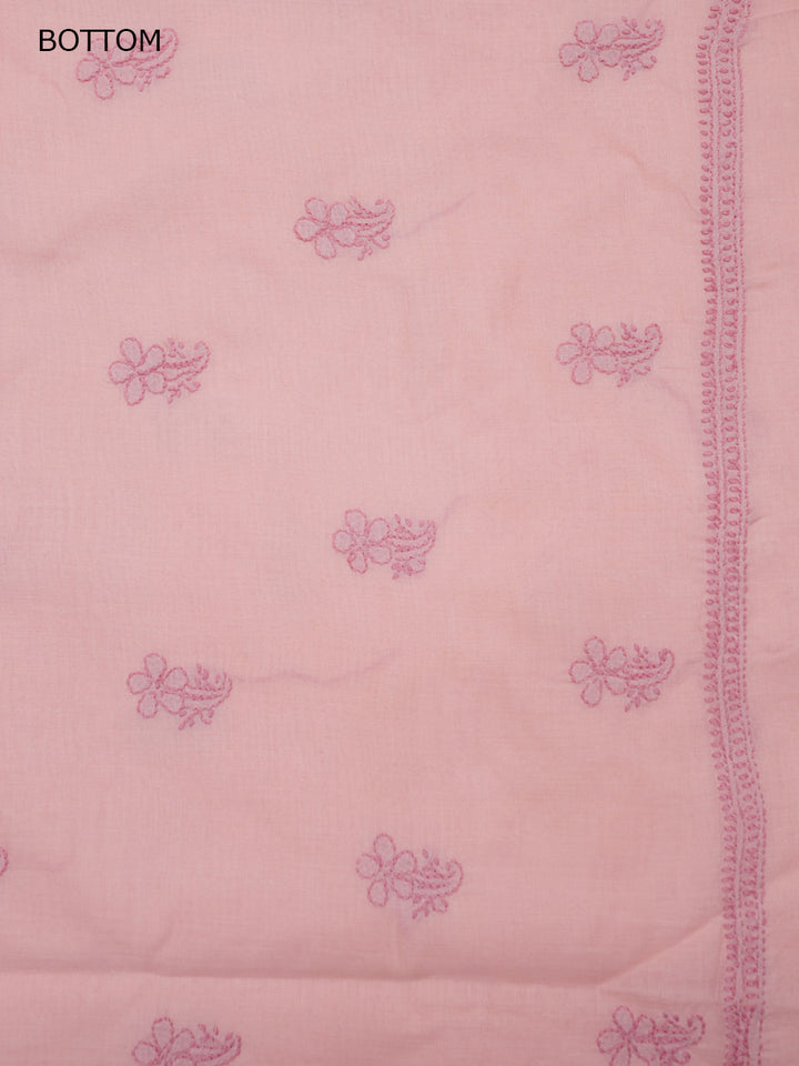 Women Hand Embroidered Chikankari Cotton Dressmaterial PCSCU00406FS-Peach