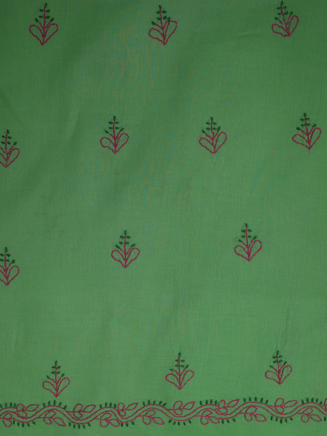 women hand embroidered chikankari cotton dressmaterial PC4120-PARROTGREEN12