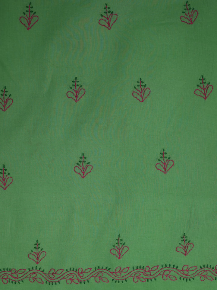 women hand embroidered chikankari cotton dressmaterial PC4120-PARROTGREEN12