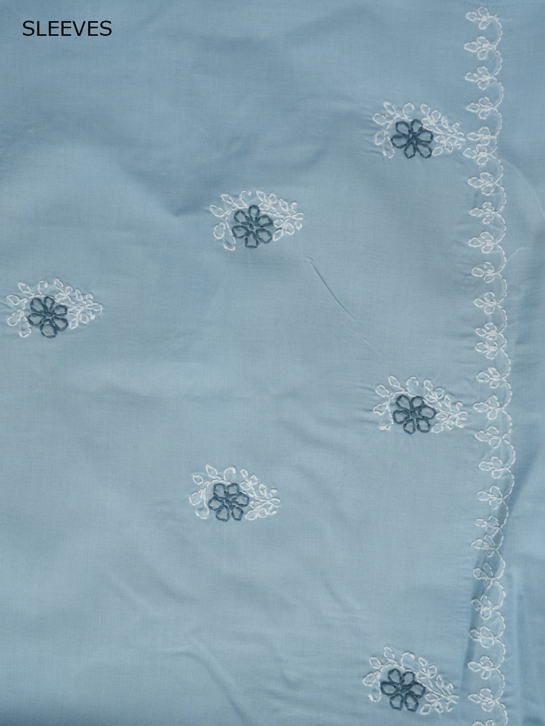 Women Hand Embroidered Chikankari Cotton Dressmaterial PCSCU00102FS-GREY