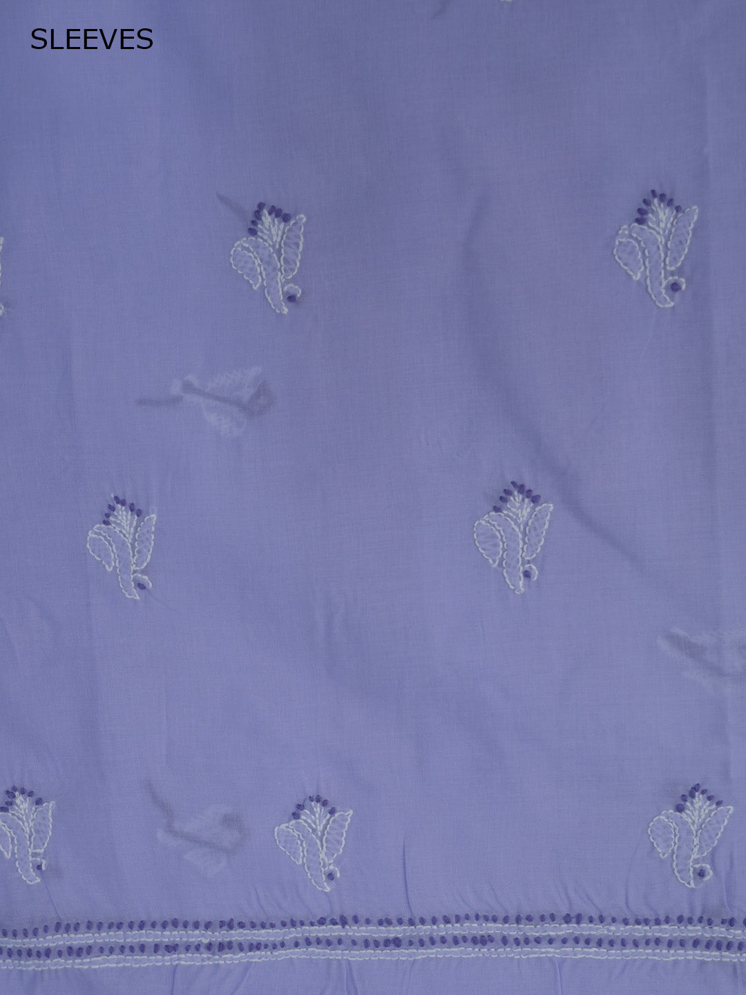 Women Hand Embroidered Cotton Chikankari Dress MaterialPCSCU00104FS-LAVENDER