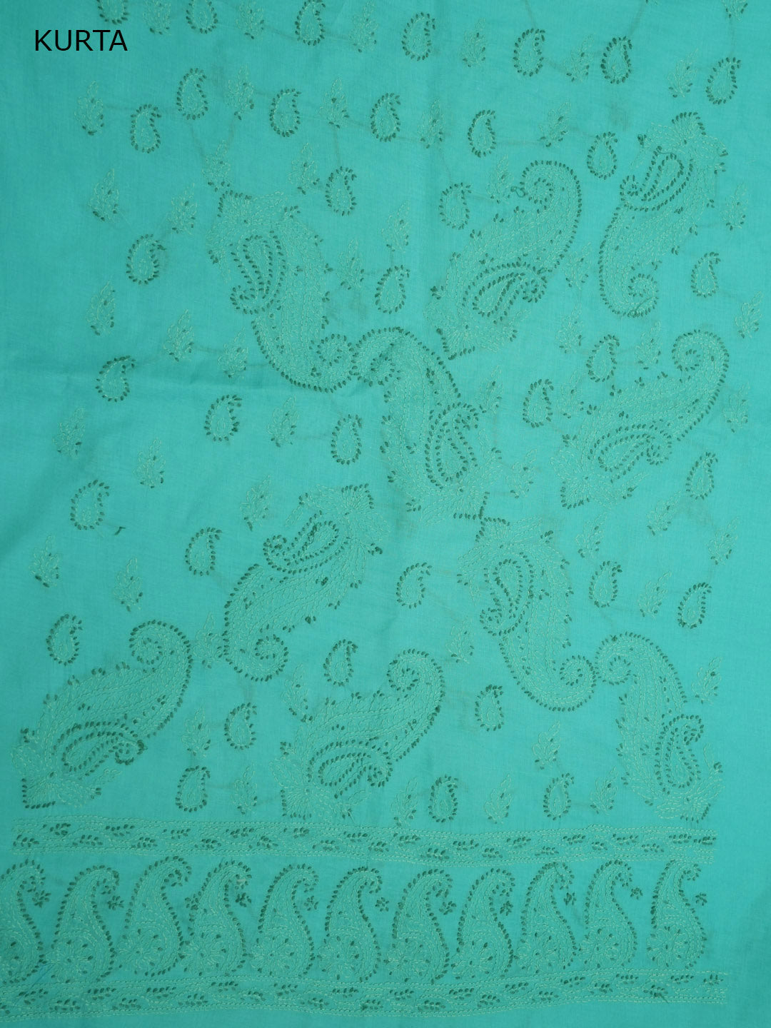 Women Hand Embroidered Chikankari Cotton Dressmaterial PC4120-GREEN