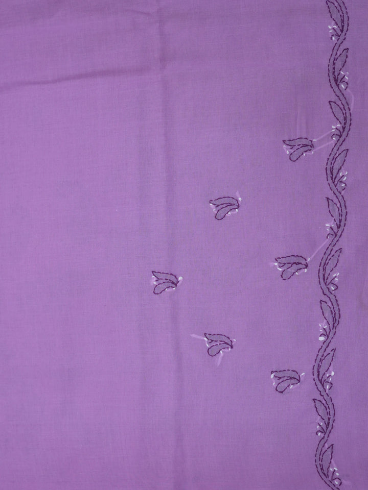 women hand embroidered chikankari cotton dressmaterial PC4120-PURPLE26