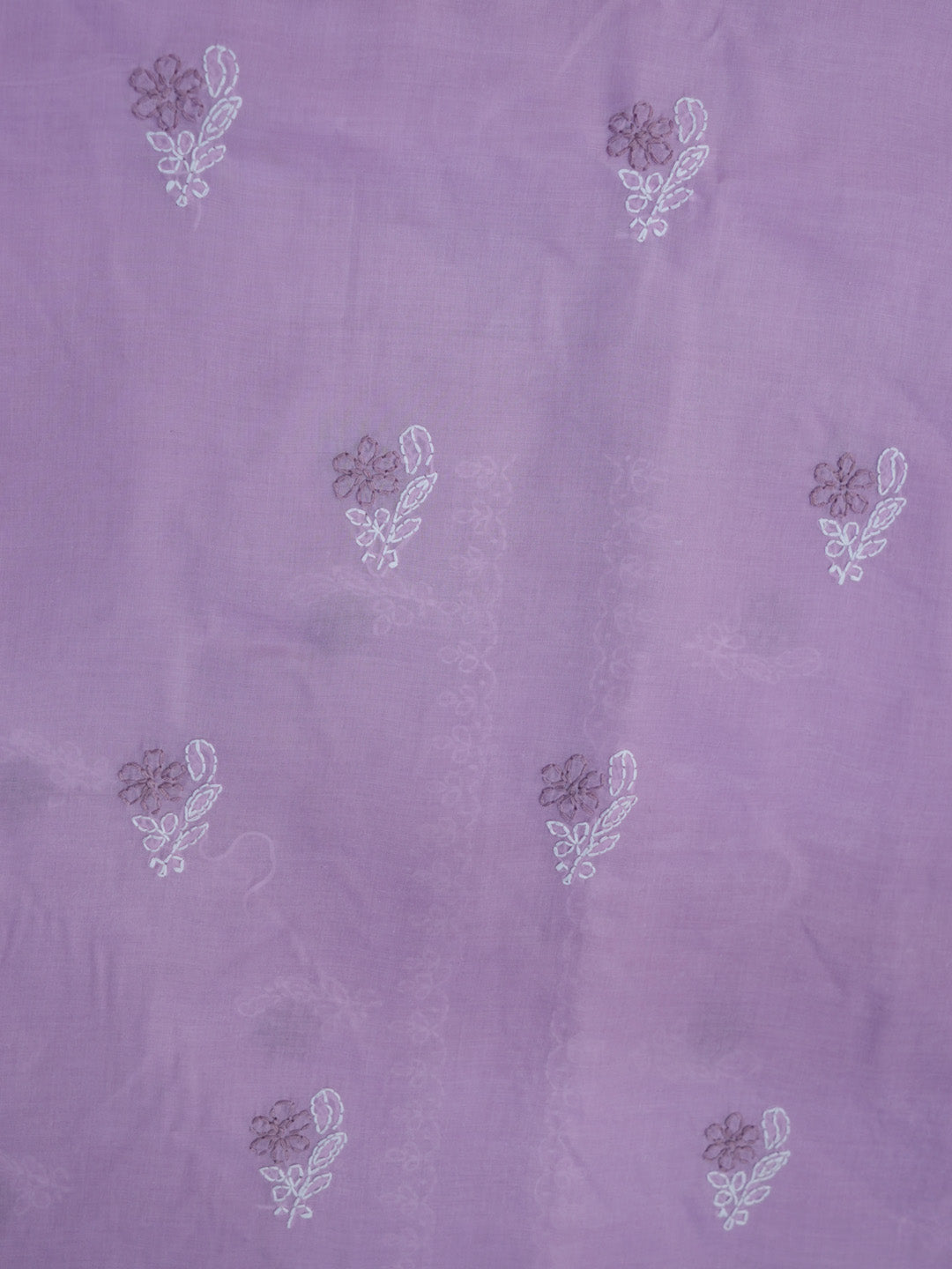 Women Hand Embroidered Chikankari Cotton Dressmaterial PCSCU00102FS-MAUVE