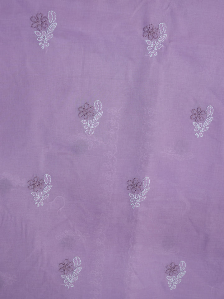 Women Hand Embroidered Chikankari Cotton Dressmaterial PCSCU00102FS-MAUVE