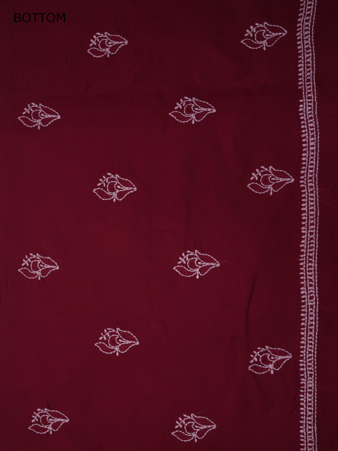 Women Hand Embroidered Chikankari Cotton Dressmaterial PCSCU00104FS-MAROON
