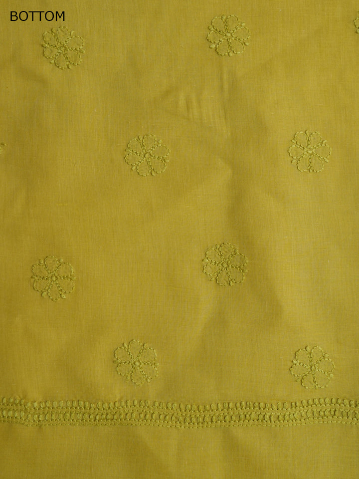 Women Hand Embroidered Chikankari Cotton DressMaterial PCSCU00406FS-GREEN