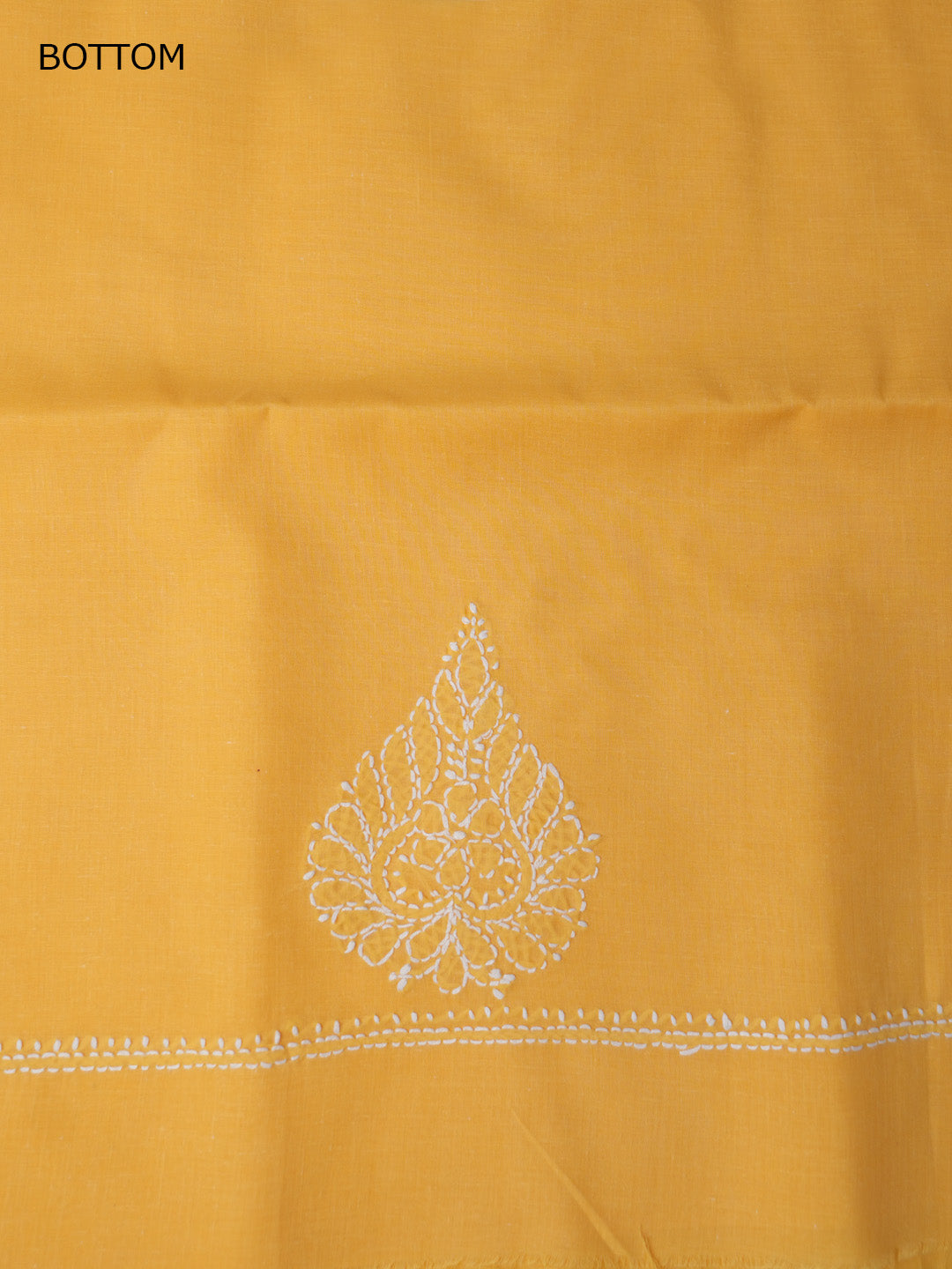 Women Hand Embroidered Cotton Chikankari Dress Material PCSCU00104FS Yellow