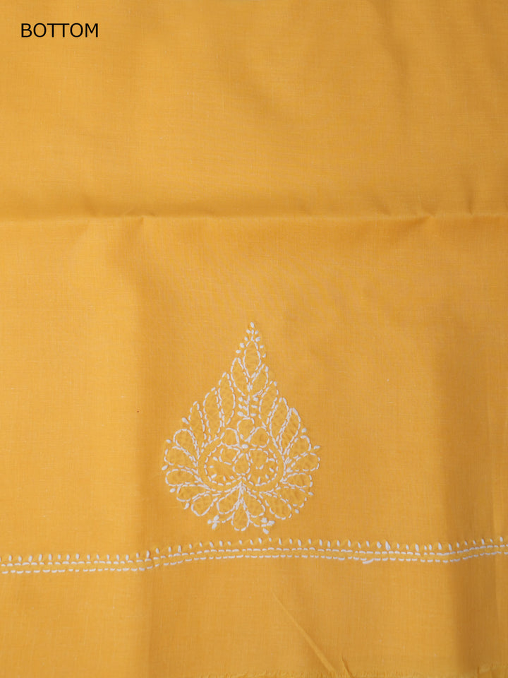 Women Hand Embroidered Cotton Chikankari Dress Material PCSCU00104FS Yellow