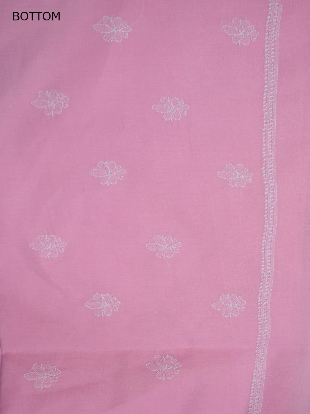 Women Hand Embroidered Chikankari Cotton Dressmaterial PCSCU00104FS-FLUORESCENTPINK