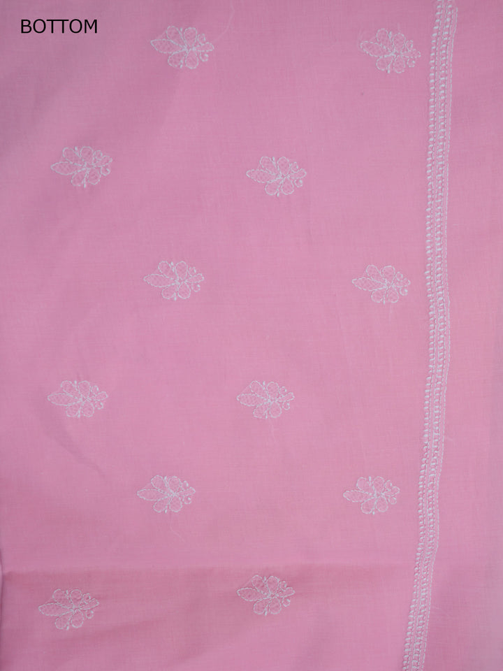 Women Hand Embroidered Chikankari Cotton Dressmaterial PCSCU00104FS-FLUORESCENTPINK