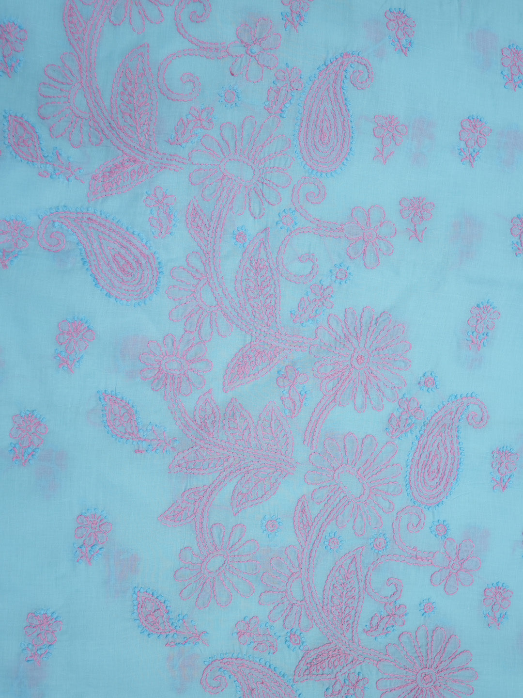 women hand embroidered chikankari cotton dressmaterial PC4120-BLUE16