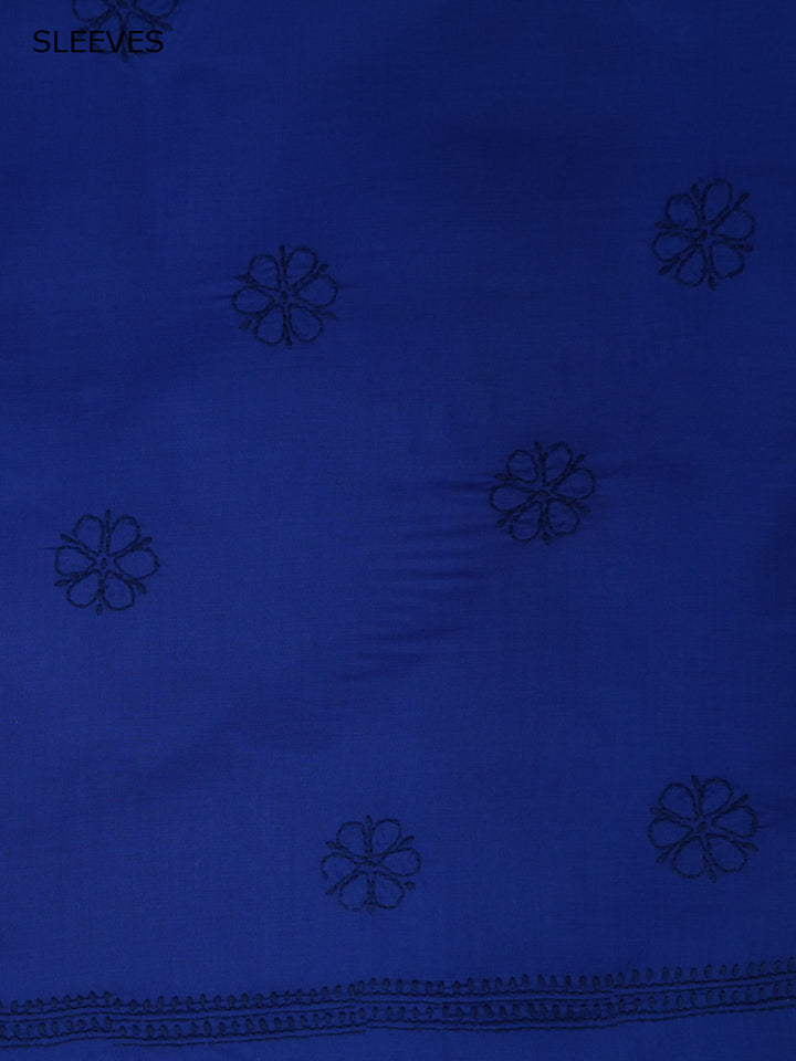 Women Hand Embroidered Chikankari Cotton Dressmaterial PCSCU00406FS-ROYALBLUE