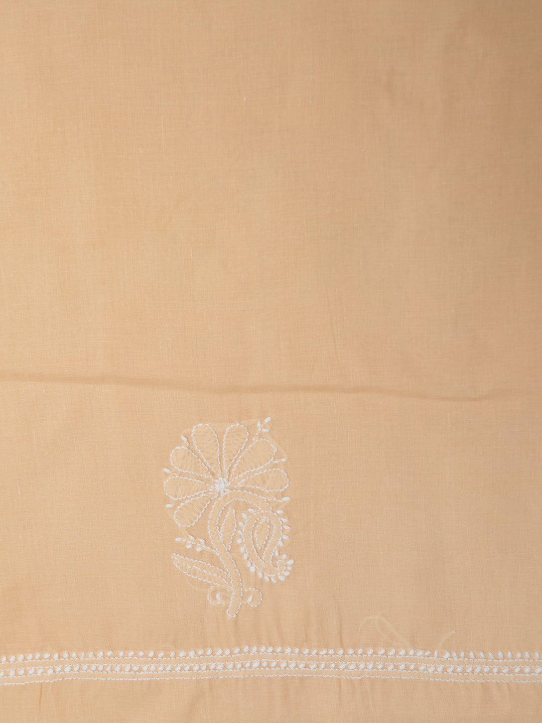 Women Hand Embroidered Cotton Chikankari Dress MaterialPCSCU00104FS-APRICOTPEACH