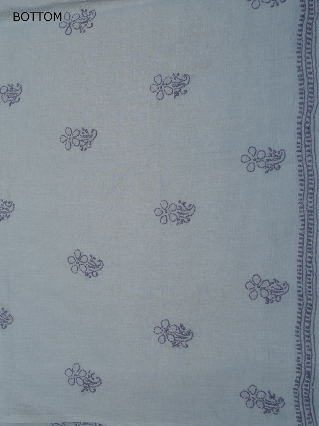 Women Hand Embroidered Cotton Chikankari Dress MaterialPCSCU00406FS-STEELGREY