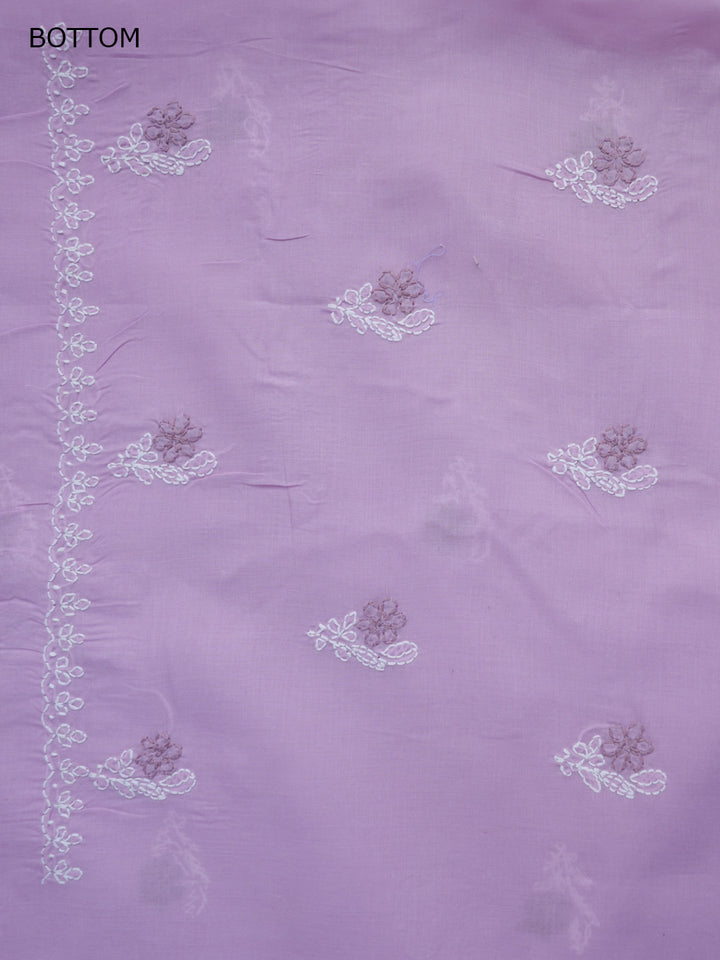 Women Hand Embroidered Chikankari Cotton Dressmaterial PCSCU00102FS-MAUVE