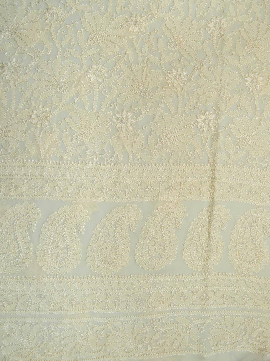 Women Hand Embroidered Chikankari Viscose Georgette Kurta Fabric PC4122-LEMON