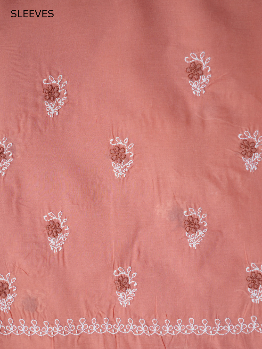 Women Hand Embroidered Chikankari Cotton Dressmaterial PCSCU00102FS-PEACH
