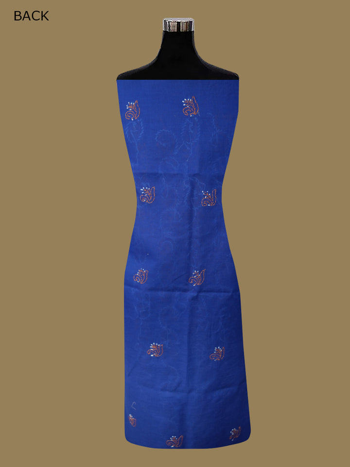 Women Hand Embroidered Chikankari Cotton Dressmaterial PC4120-NAVYBLUE