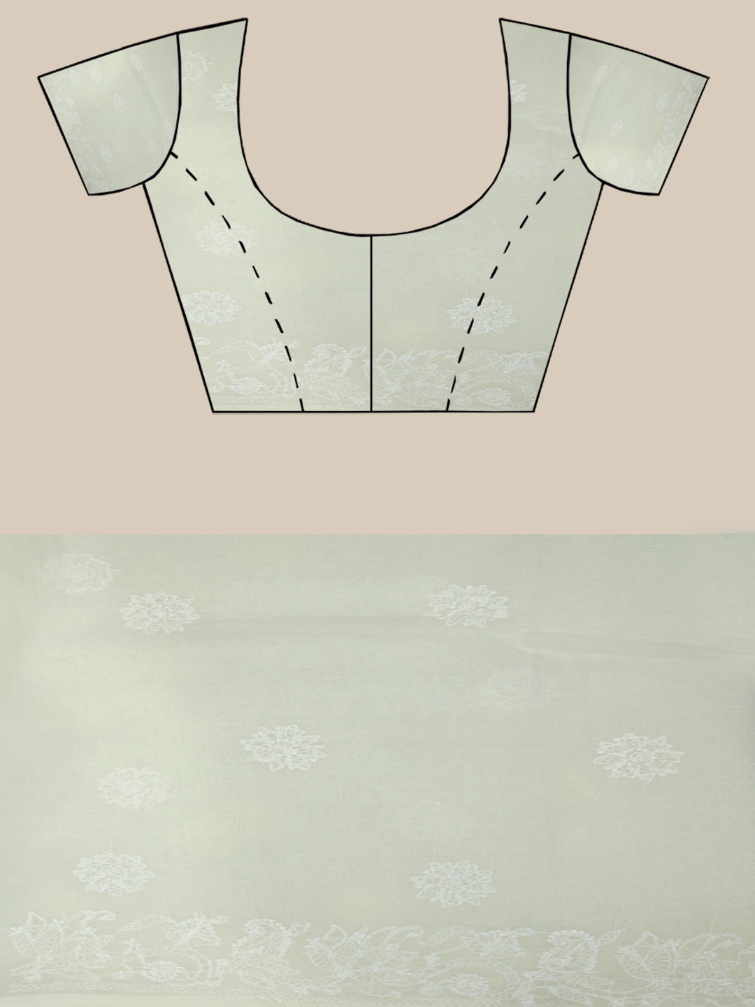 Hand Embroidered Chikankari Cotton Saree PCSAR02 Lemon