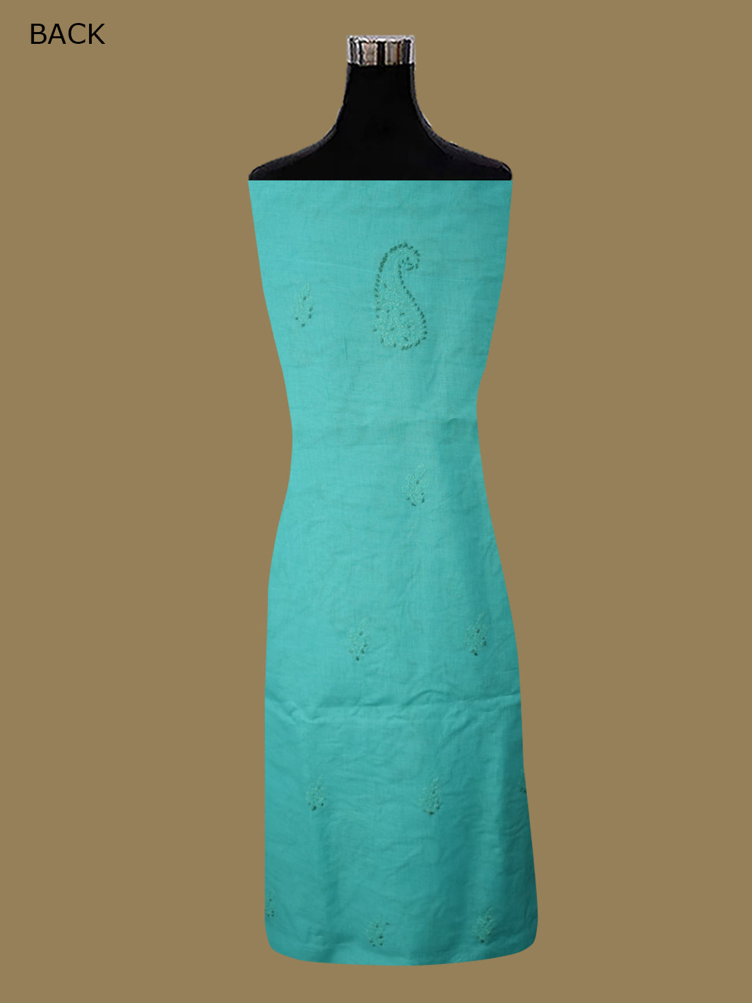Women Hand Embroidered Chikankari Cotton Dressmaterial PC4120-GREEN