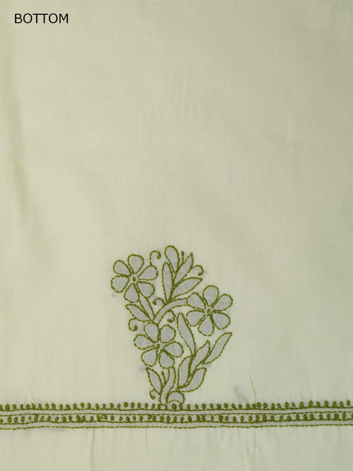 Women Hand Embroidered Cotton Chikankari Dress MaterialPCSCU00406FS-LEMON