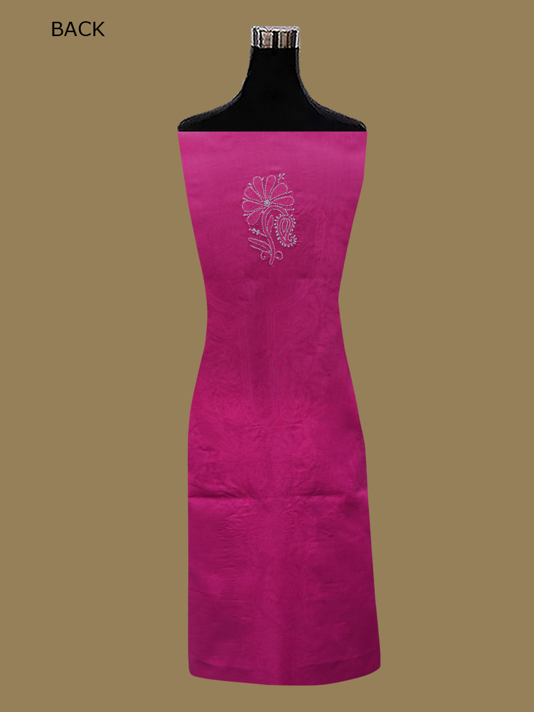 Women Hand Embroidered Chikankari Cotton Dressmaterial PCSCU00104FS-MAGENTA