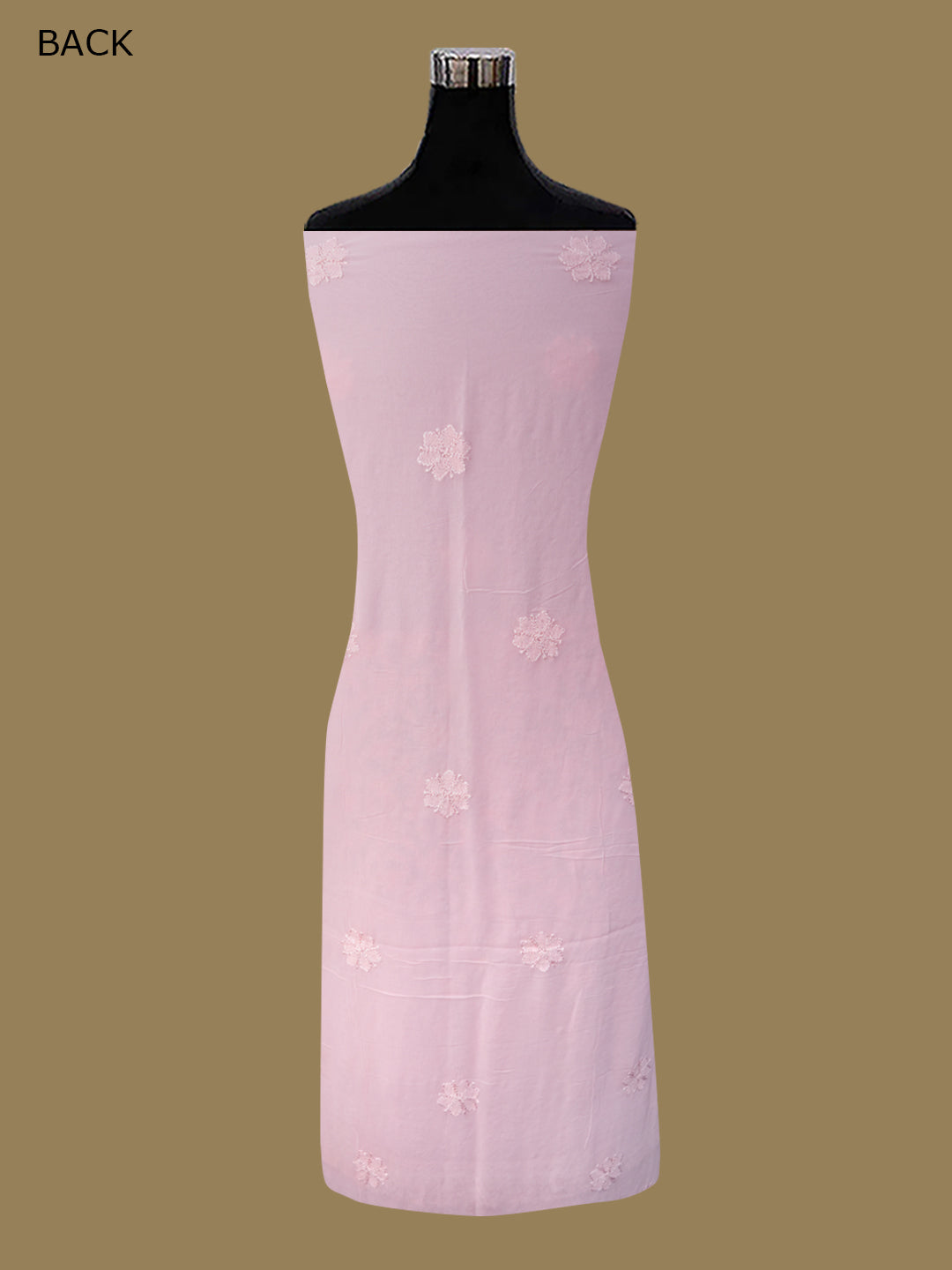 Women Hand Embroidered Chikankari Viscose Georgette Kurta Fabric PC4122-PEACH