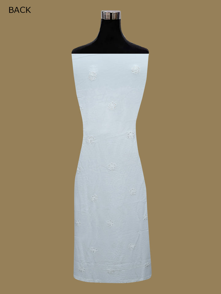 Women Hand Embroidered Chikankari Viscose Georgette Dressmaterial PC4124-WHITE10