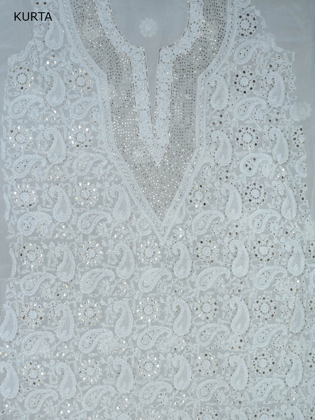 Women Hand Embroidered Chikankari Viscose Georgette Dressmaterial PC4124-WHITE6