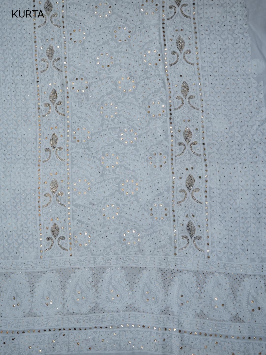 Women Hand Embroidered Chikankari Viscose Georgette Dressmaterial PC4124-WHITE1