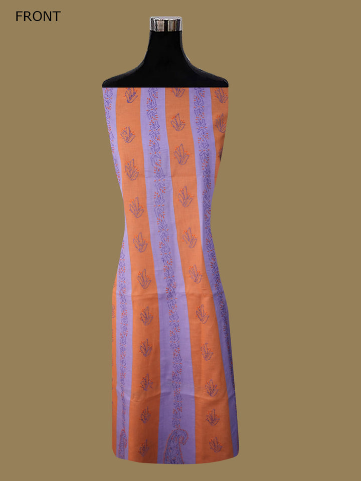 women hand embroidered chikankari cotton dressmaterial PC4120-MAUVE1