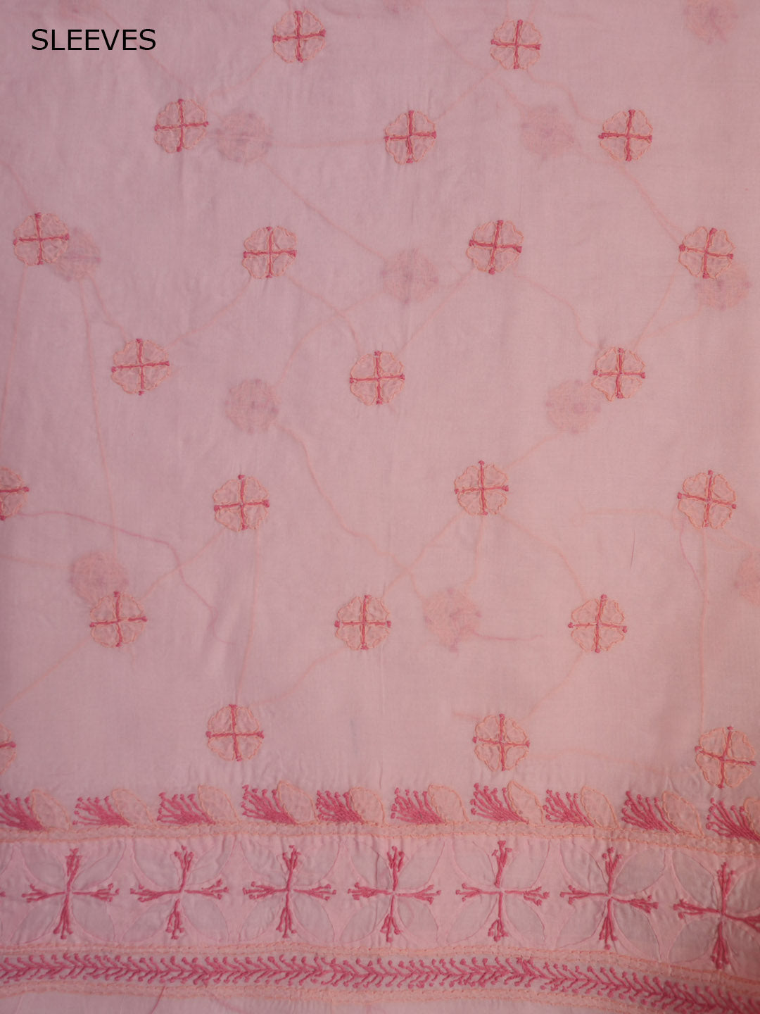 Women Hand Embroidered Chikankari Cotton Dressmaterial PC4120-CORALPINK
