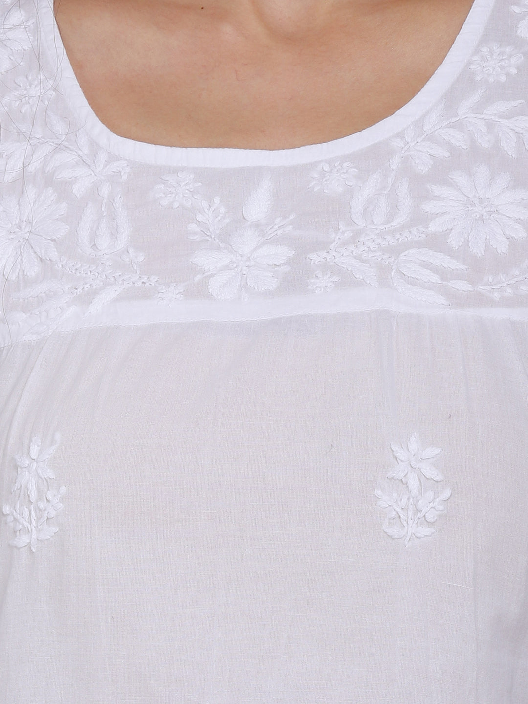 Women Hand Embroidered Chikankari Cotton Kurti PC951