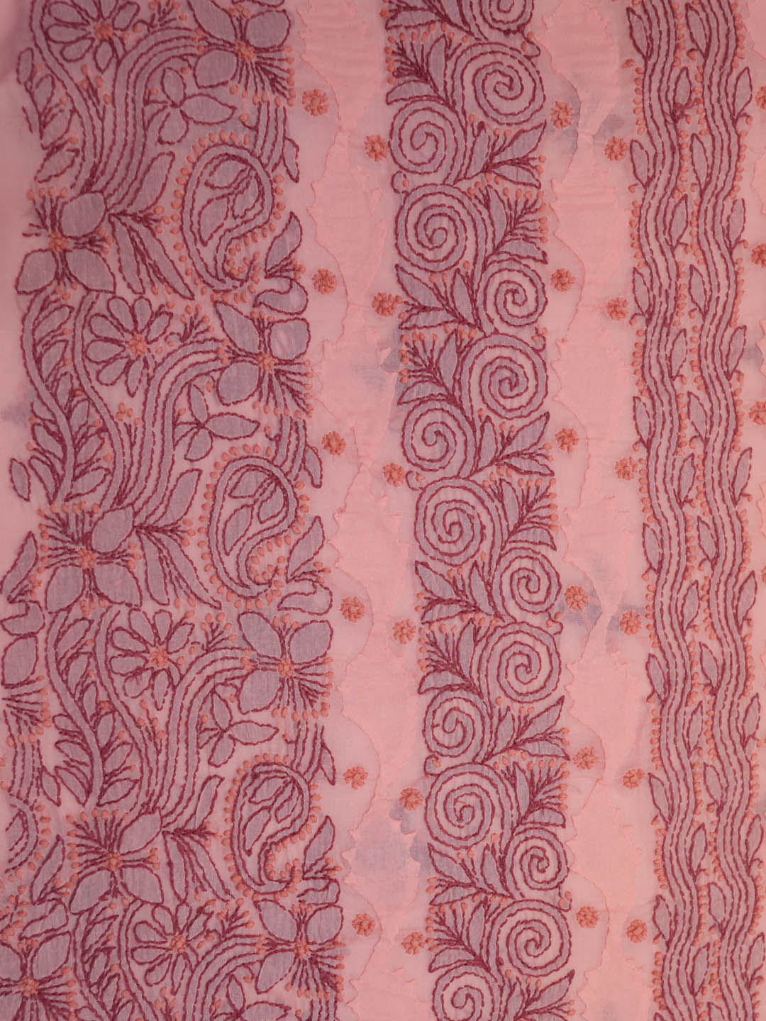 Women Hand Embroidered Chikankari Cotton Dressmaterial PC4120-DUSTYROSE