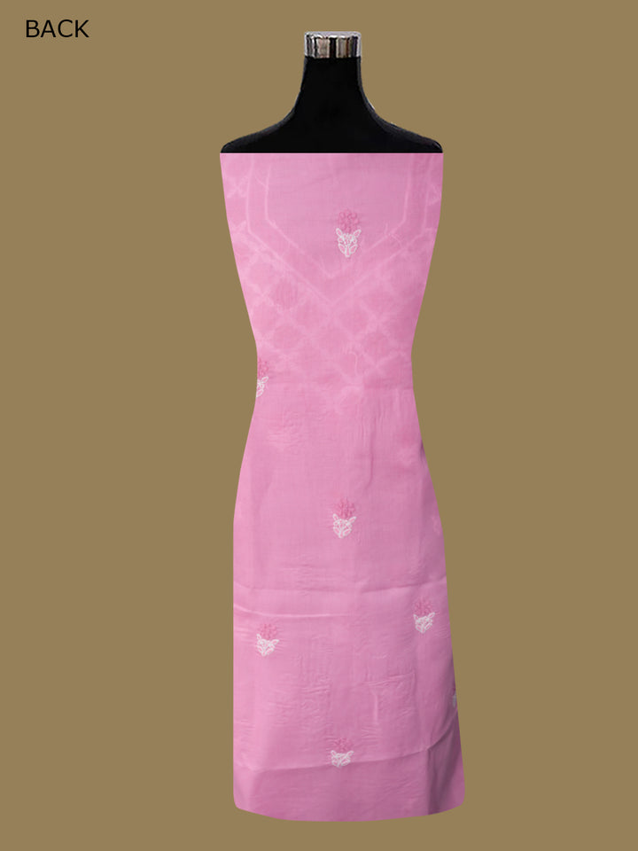 Women Hand Embroidered Cotton Chikankari Dress MaterialPCSCU00102FS-BUBBLEGUMPINK