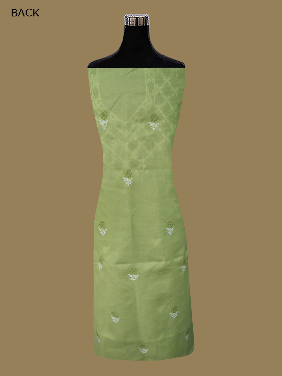 Women Hand Embroidered Chikankari Cotton Dressmaterial PCSCU00102FS-GREEN