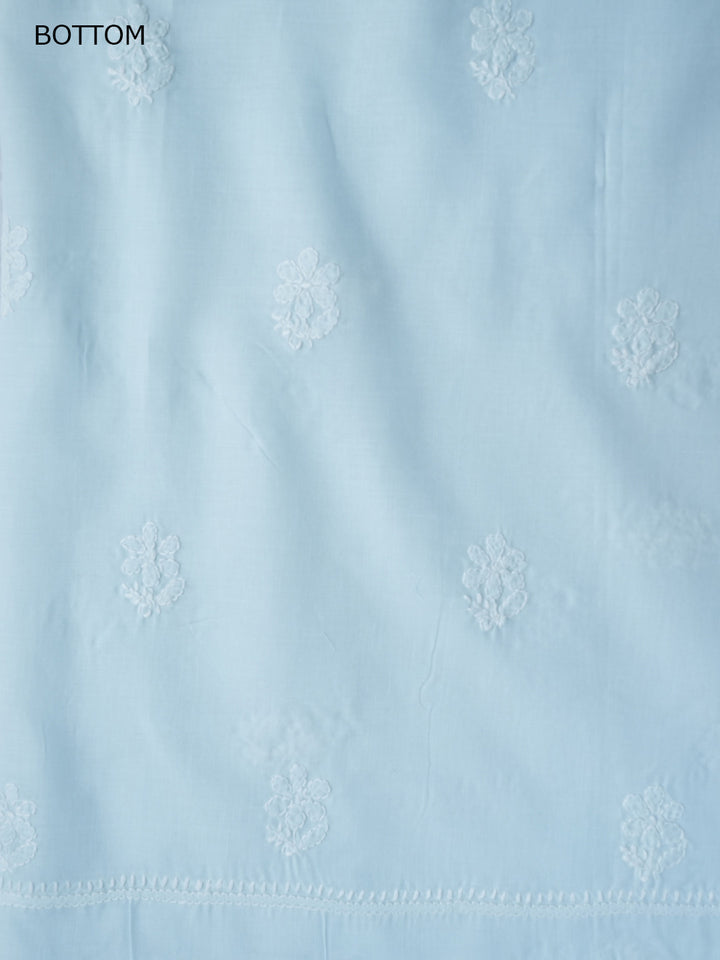 Women Hand Embroidered Chikankari Cotton DressMaterial PCSCU00104FS-SKYBLUE