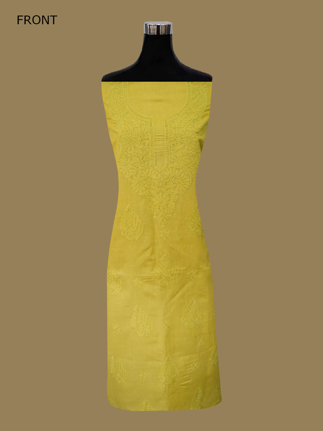 Women Hand Embroidered Chikankari Cotton DressMaterial PCSCU00406FS-GREEN