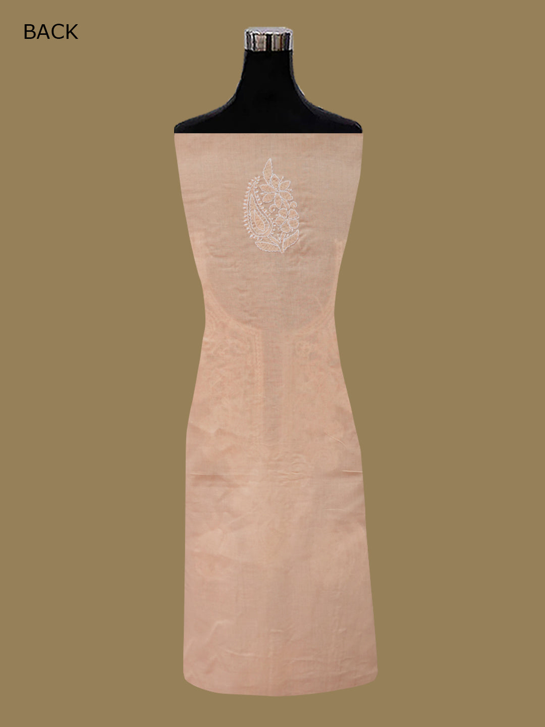Women Hand Embroidered Chikankari Cotton DressMaterial PCSCU00104FS-PEACH