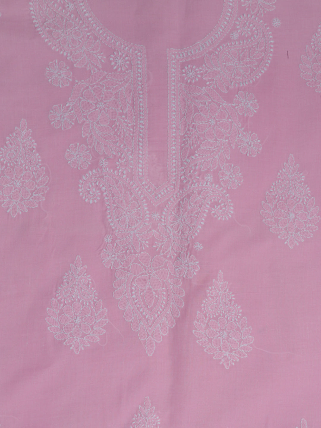 Women Hand Embroidered Chikankari Cotton Dressmaterial PCSCU00104FS-FLUORESCENTPINK