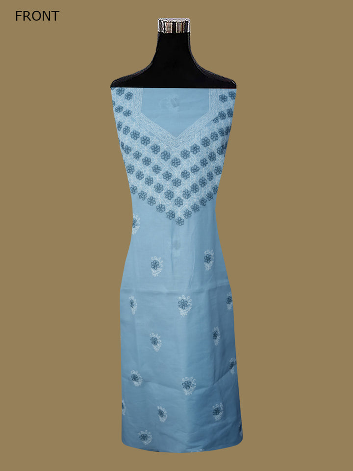 Women Hand Embroidered Chikankari Cotton Dressmaterial PCSCU00102FS-GREY