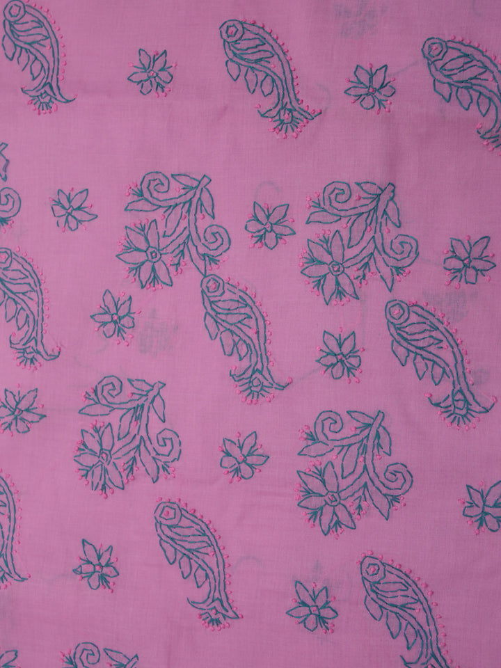 Women Hand Embroidered Chikankari Cotton Dressmaterial PC4120-BLUSHPINK