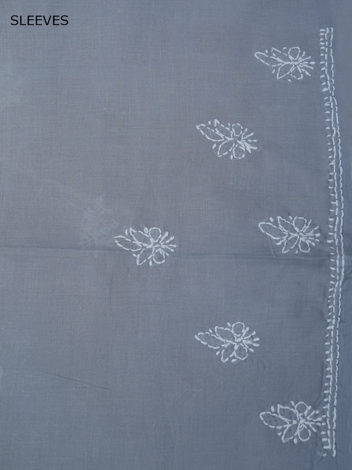Women Hand Embroidered Cotton Chikankari Dress Material PCSCU00104FS Grey