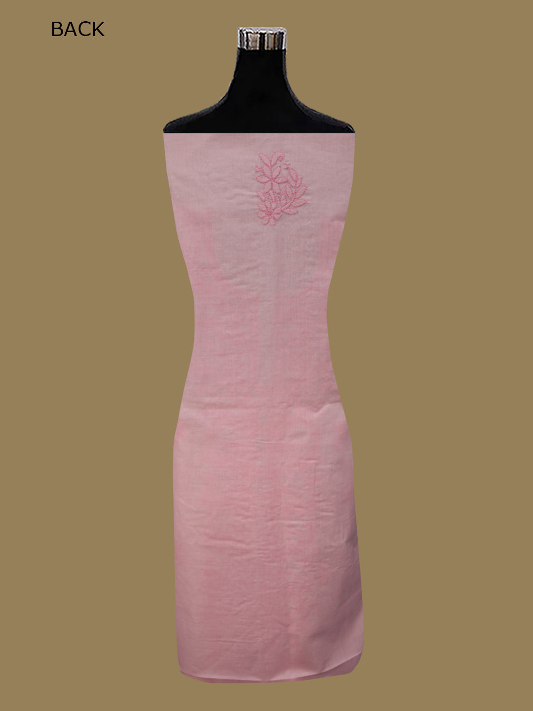 Women Hand Embroidered Chikankari Cotton Dressmaterial PCSCU00406FS-Peach
