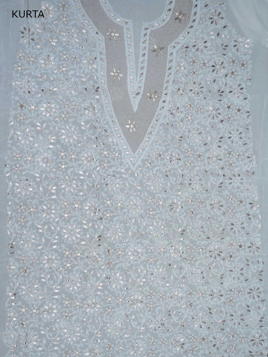 Women Hand Embroidered Chikankari Viscose Georgette Dressmaterial PC4124-WHITE2