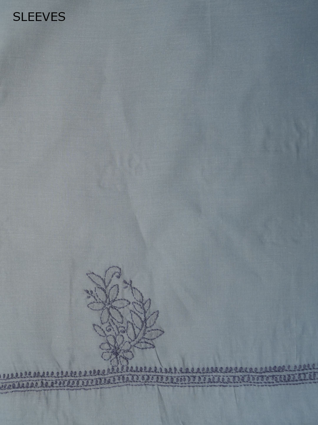 Women Hand Embroidered Cotton Chikankari Dress MaterialPCSCU00406FS-STEELGREY